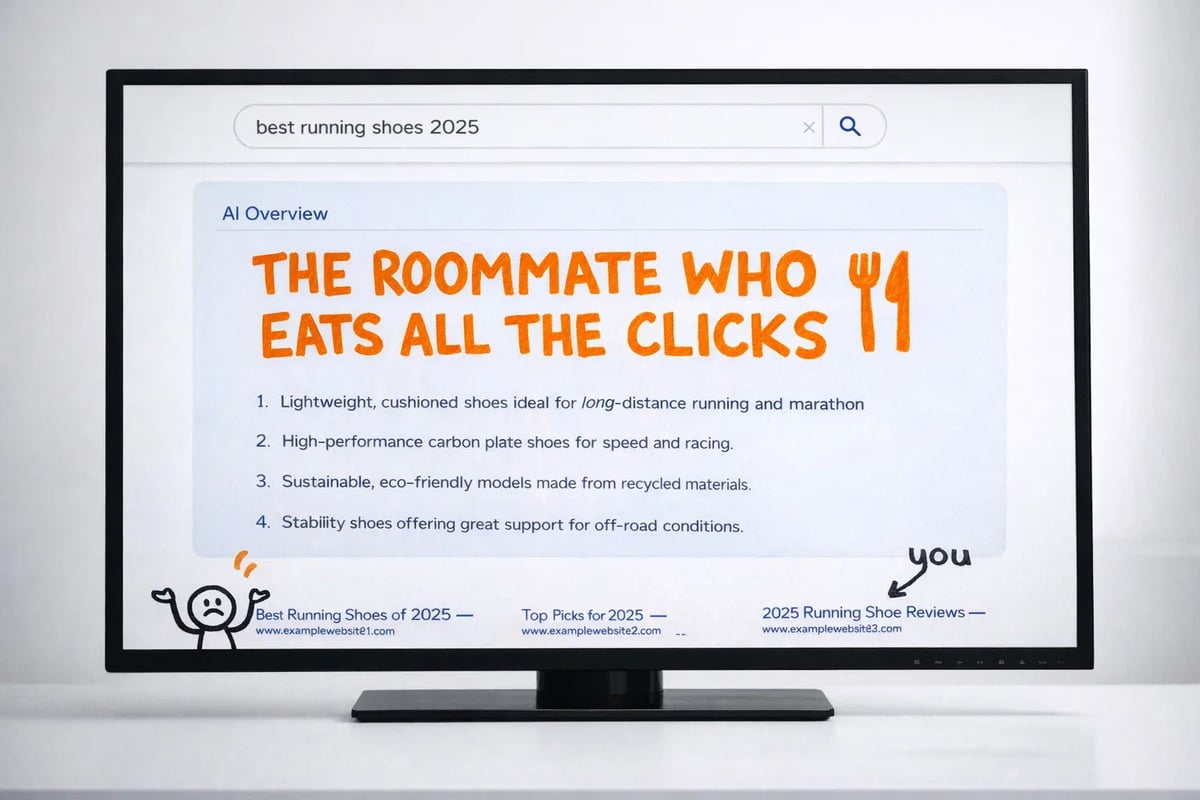 Organic search results, now appearing in the role of 'also present but not really the point.'