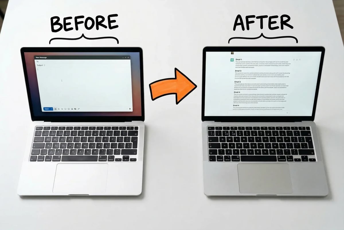 The difference between a blinking cursor and a five-email draft is a well-written prompt.