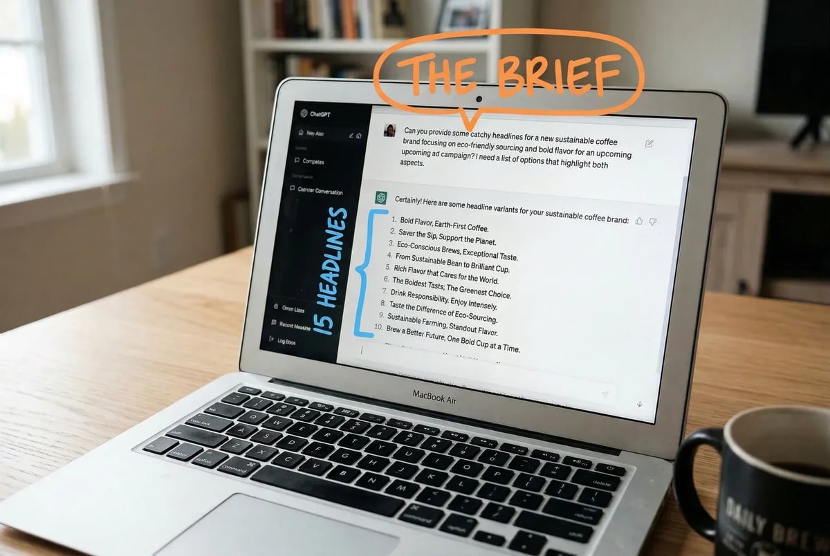 Paste your best-performing ad into ChatGPT with a structured brief and get 15 headline variants testing different angles in under a minute.