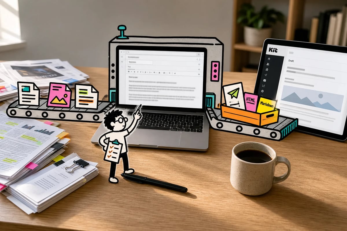 ClickMinded handles the production bottleneck, then hands the draft to the email platform you already use. ClickMinded handles the production bottleneck, then hands the draft to the email platform you already use.