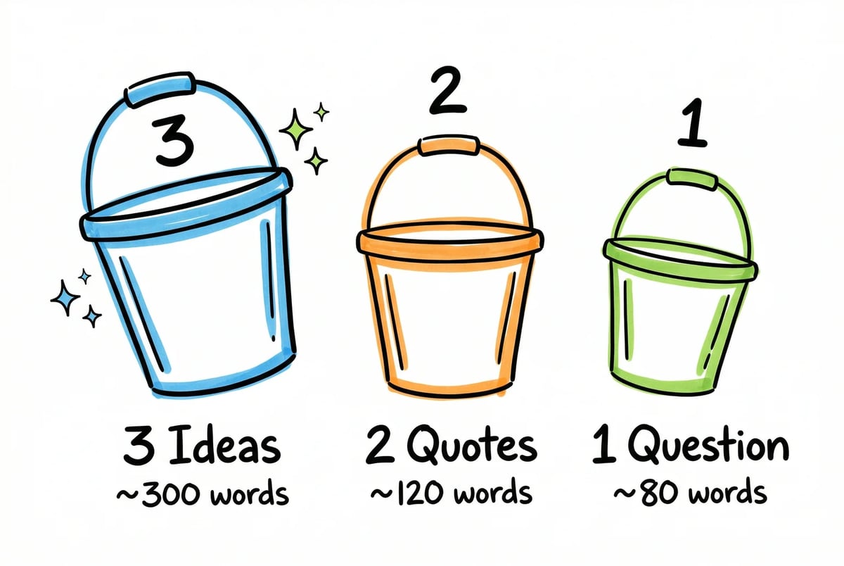 The 3-2-1 format works because the container is fixed — Clear just fills the buckets.