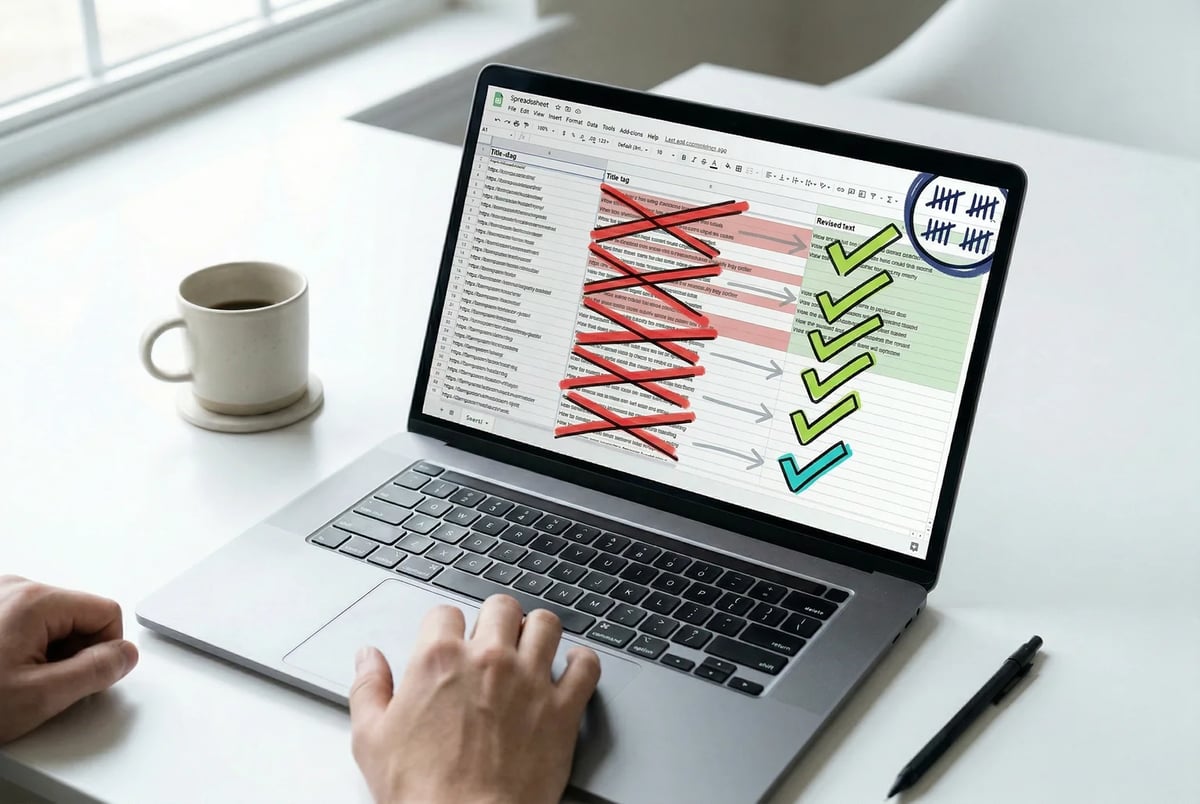 Running the same prompt across 50 pages turns a tedious afternoon into a structured audit you can see at a glance.