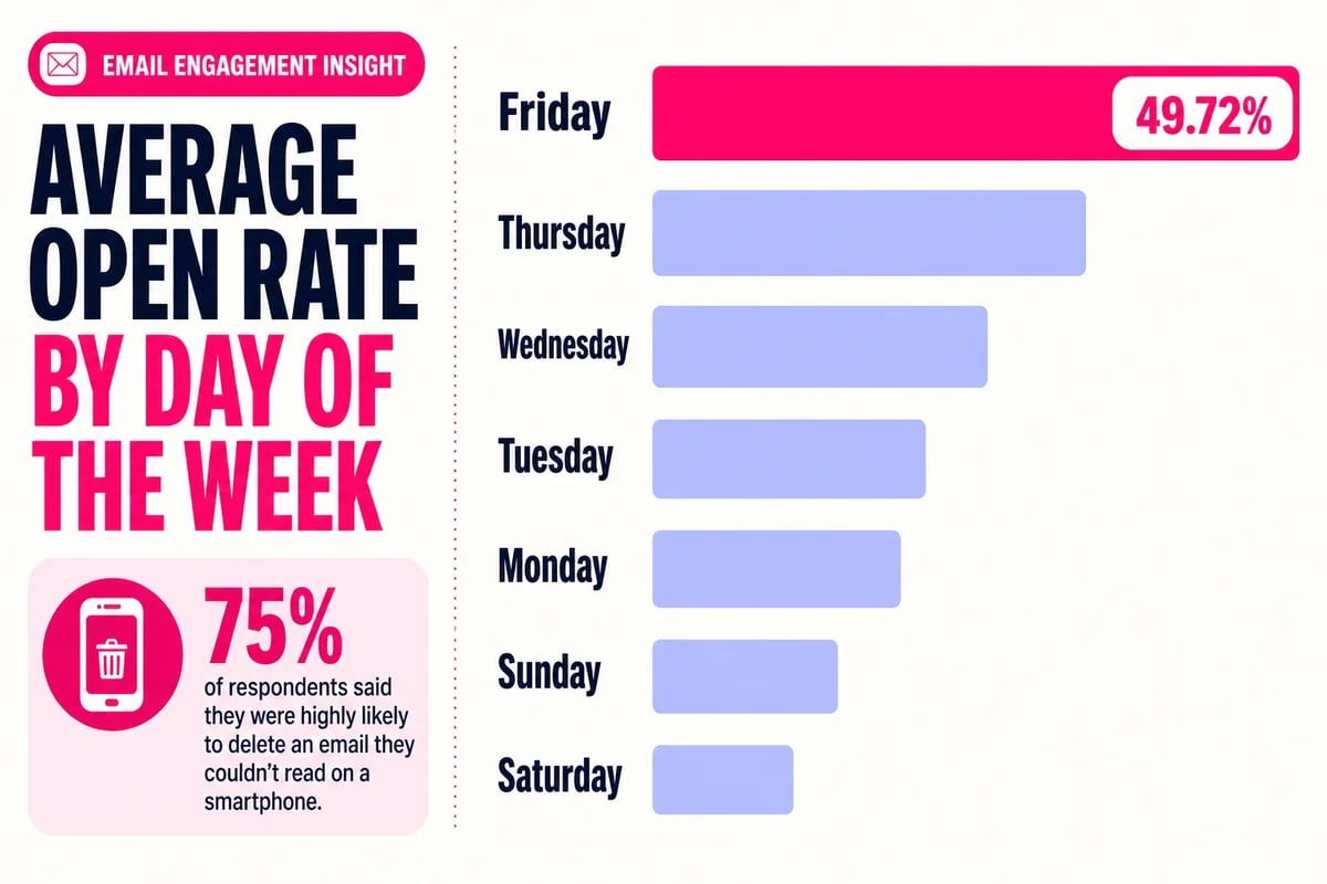 Friday 6pm local time is flagged as the single window where high opens and high clicks coincide, which the report describes as the only day where that overlap occurs.